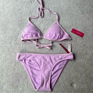 NWT purple terry cloth bikini